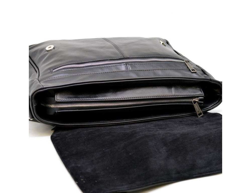 Чорна сумка з натуральної шкіри через плече TARWA GA-7022-3md - Фотографія № 5