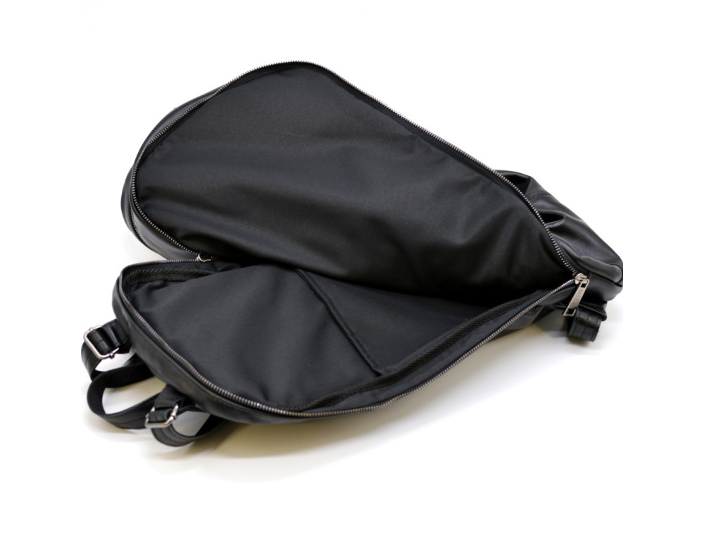 Молодіжний шкіряний рюкзак чорного кольору TARWA GA-7340-3md - Фотографія № 12