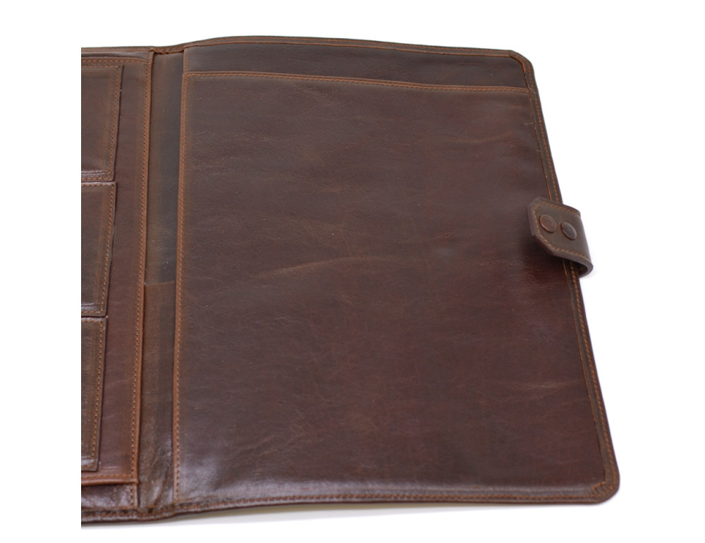 Коричневая папка полностью из кожи под документы формата А-4 TARWA GC-0314-4lx - Фото № 7