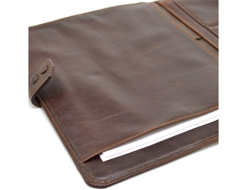 Коричневая папка полностью из кожи под документы формата А-4 TARWA GC-0314-4lx - Фото № 10