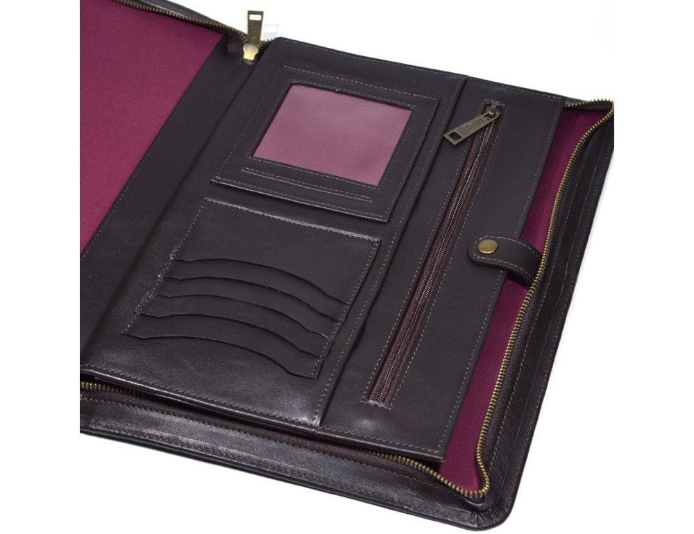 Коричневая классическая кожаная папка под документы Tarwa GC-1296-4lx - Фото № 2