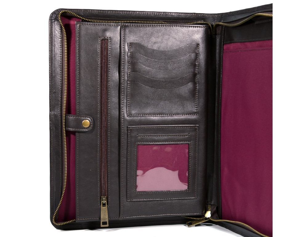 Коричневая классическая кожаная папка под документы Tarwa GC-1296-4lx - Фото № 4