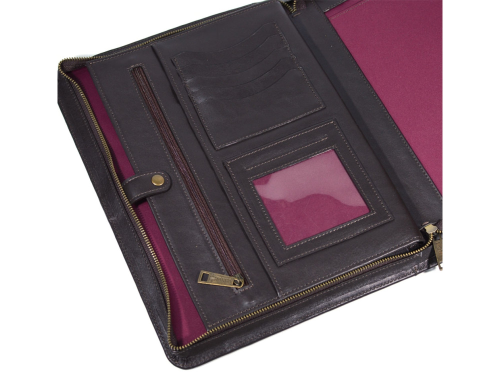 Коричневая классическая кожаная папка под документы Tarwa GC-1296-4lx - Фото № 5