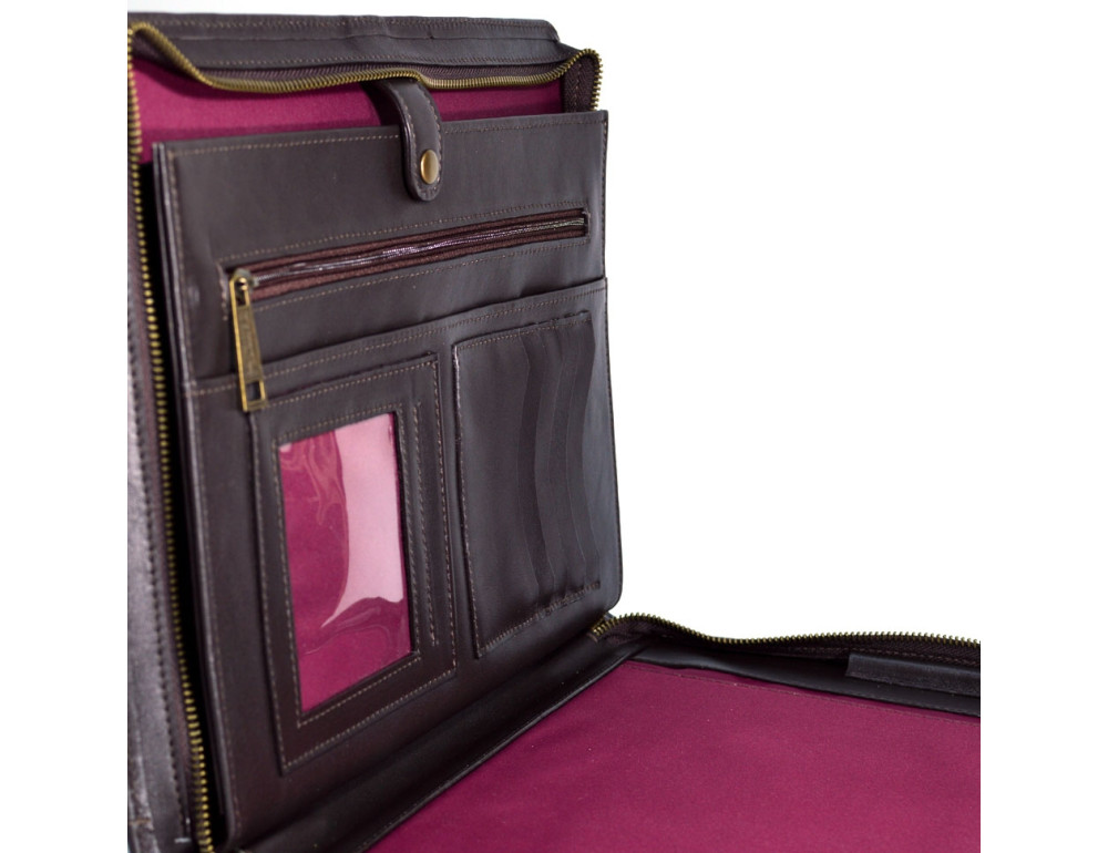 Коричневая классическая кожаная папка под документы Tarwa GC-1296-4lx - Фото № 7