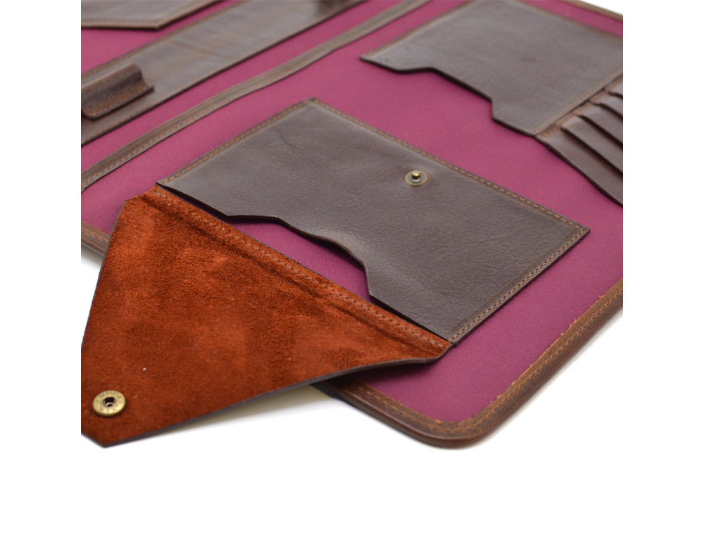 Коричневая кожаная папка на засчёлке формата А-4 TARWA GC-2141-4lx - Фото № 2