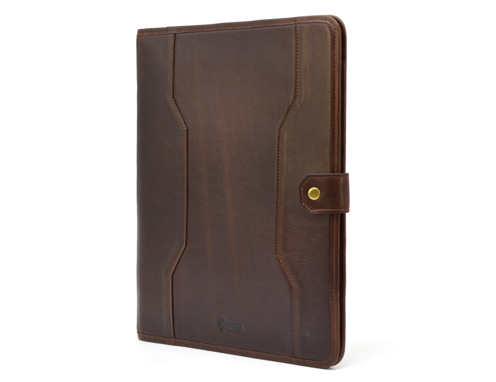 Коричневая кожаная папка на засчёлке формата А-4 TARWA GC-2141-4lx - Фото № 3