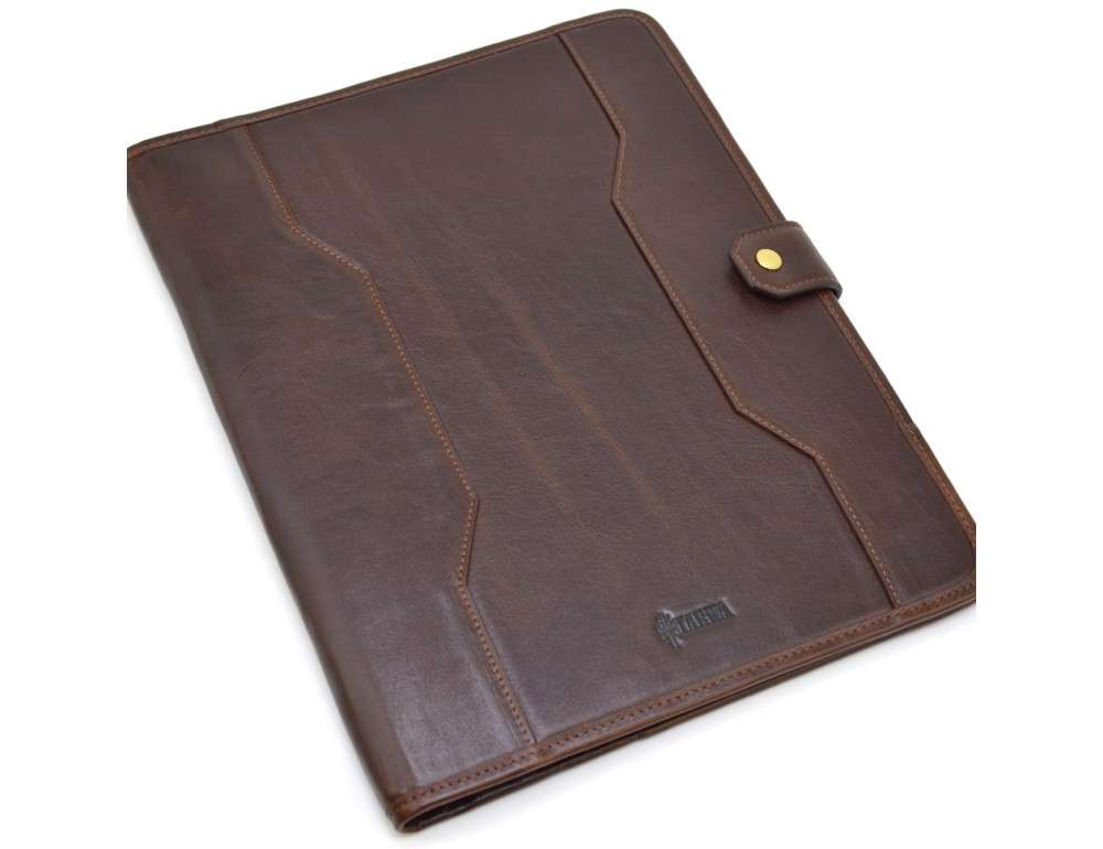 Коричневая кожаная папка на засчёлке формата А-4 TARWA GC-2141-4lx - Фото № 6