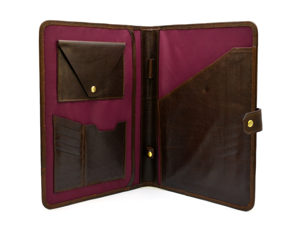 Коричневая кожаная папка на засчёлке формата А-4 TARWA GC-2141-4lx - Фото № 7