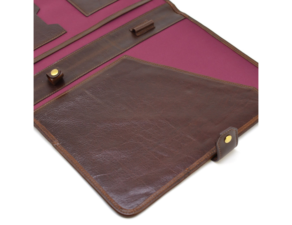 Коричневая кожаная папка на засчёлке формата А-4 TARWA GC-2141-4lx - Фото № 8