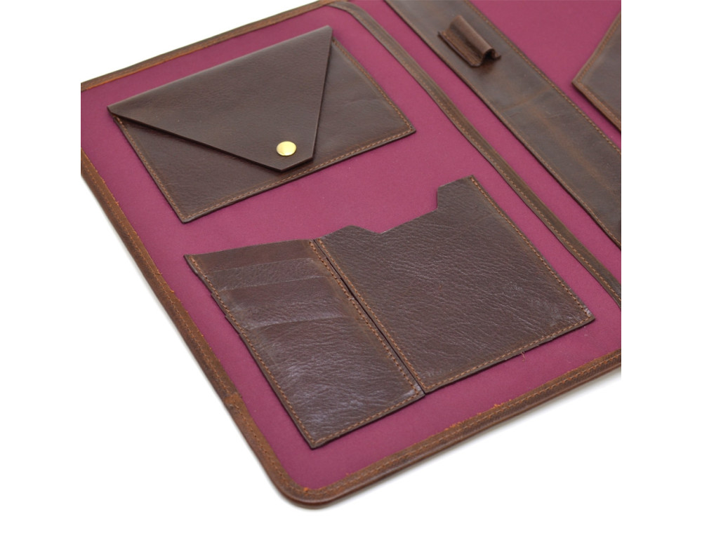 Коричневая кожаная папка на засчёлке формата А-4 TARWA GC-2141-4lx - Фото № 10