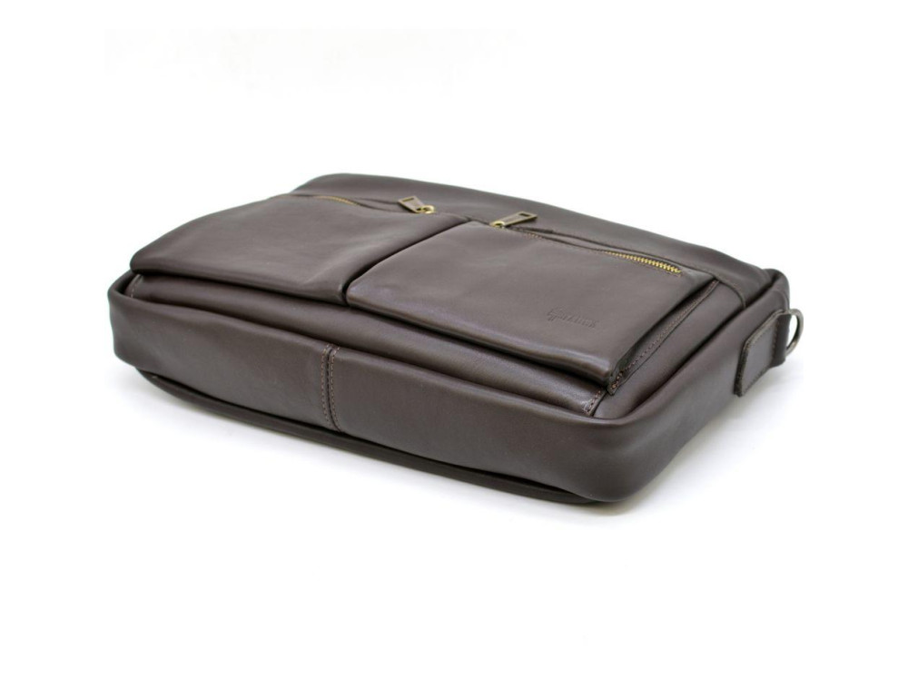 Коричневая кожаная сумка для ноутбука TARWA GC-7122-3md - Фото № 6