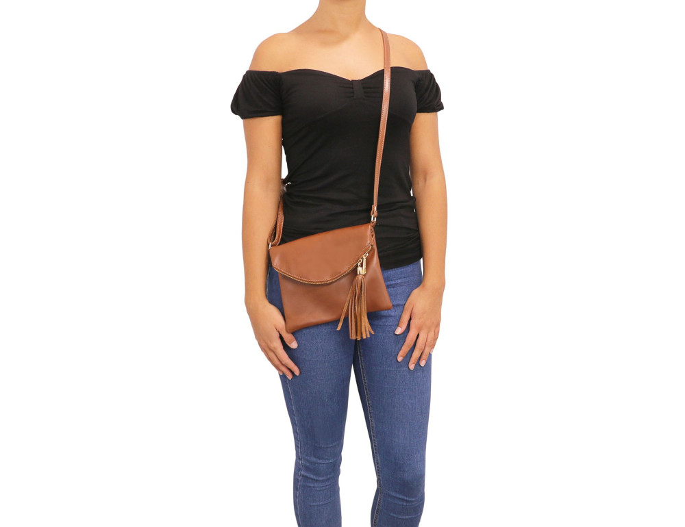 Жіноча шкіряна сумка Tuscany Leather Young Bag TL141153 (Світлий сіро-коричневий) - Фотографія № 7