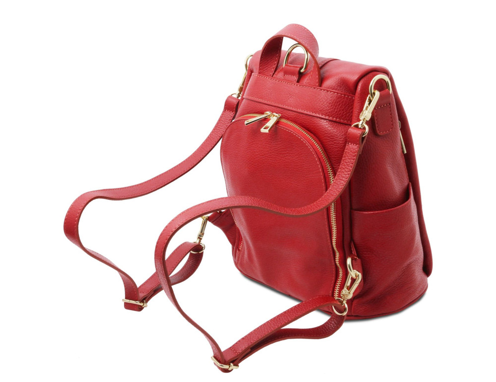 Жіночий рюкзак з натуральної шкіри Tuscany TL142138 (Lipstick Red) - Фотографія № 3
