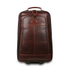 Темно-коричнева шкіряна валіза з ручкою на колесах Ashwood Leather 8148 Brown