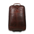 Темно-коричнева шкіряна валіза з ручкою на колесах Ashwood Leather 8148 Brown - Фотографія № 100
