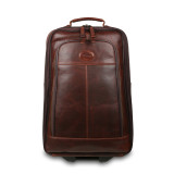 Темно-коричнева шкіряна валіза з ручкою на колесах Ashwood Leather 8148 Brown