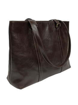 Сумка кожаная женская деловая с длинными ручками Tony Perotti Italico 8225 moro