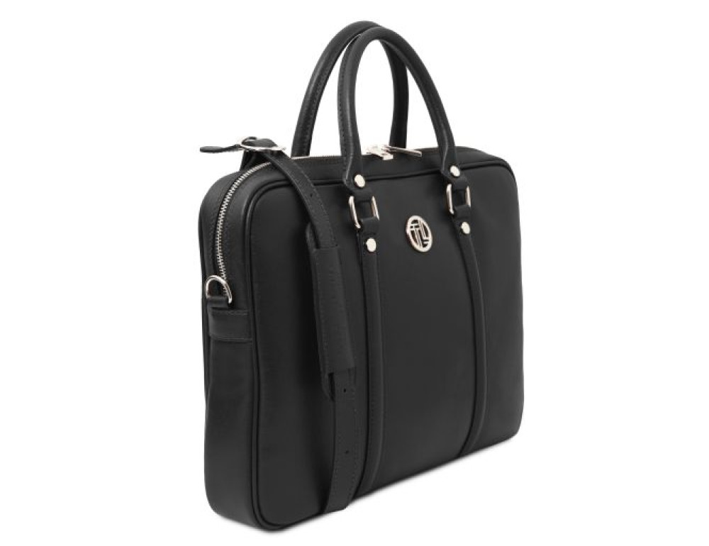 Экслюзивный портфель для ноутбука из сафьяновой кожи Prato Tuscany TL142453 Black (Черный) - Фото № 2