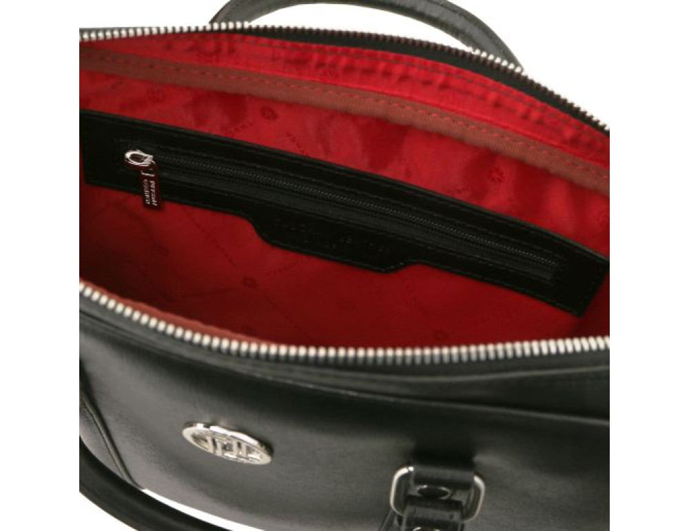 Экслюзивный портфель для ноутбука из сафьяновой кожи Prato Tuscany TL142453 Black (Черный) - Фото № 4
