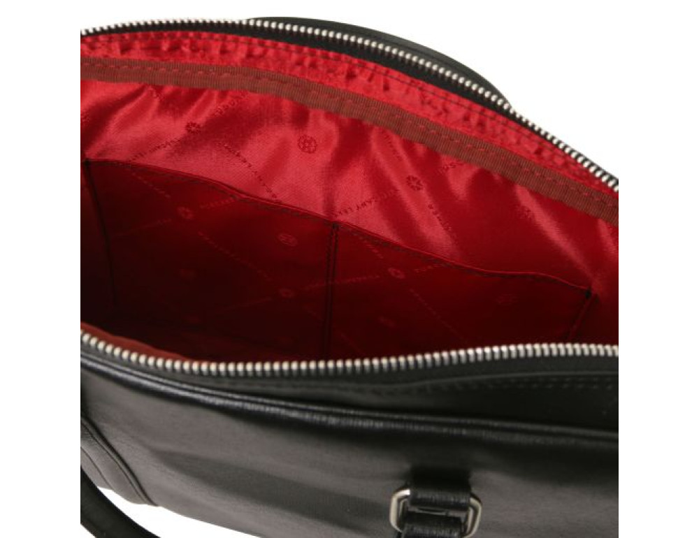 Экслюзивный портфель для ноутбука из сафьяновой кожи Prato Tuscany TL142453 Black (Черный) - Фото № 5
