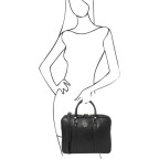 Экслюзивный портфель для ноутбука из сафьяновой кожи Prato Tuscany TL142453 Black (Черный) - Фото № 105