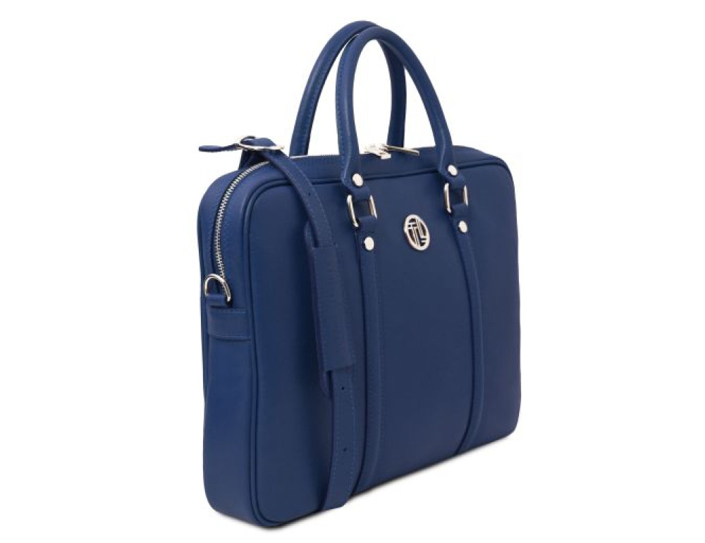 Экслюзивный портфель для ноутбука из сафьяновой кожи Prato Tuscany TL142453 DARK BLUE - Фото № 2