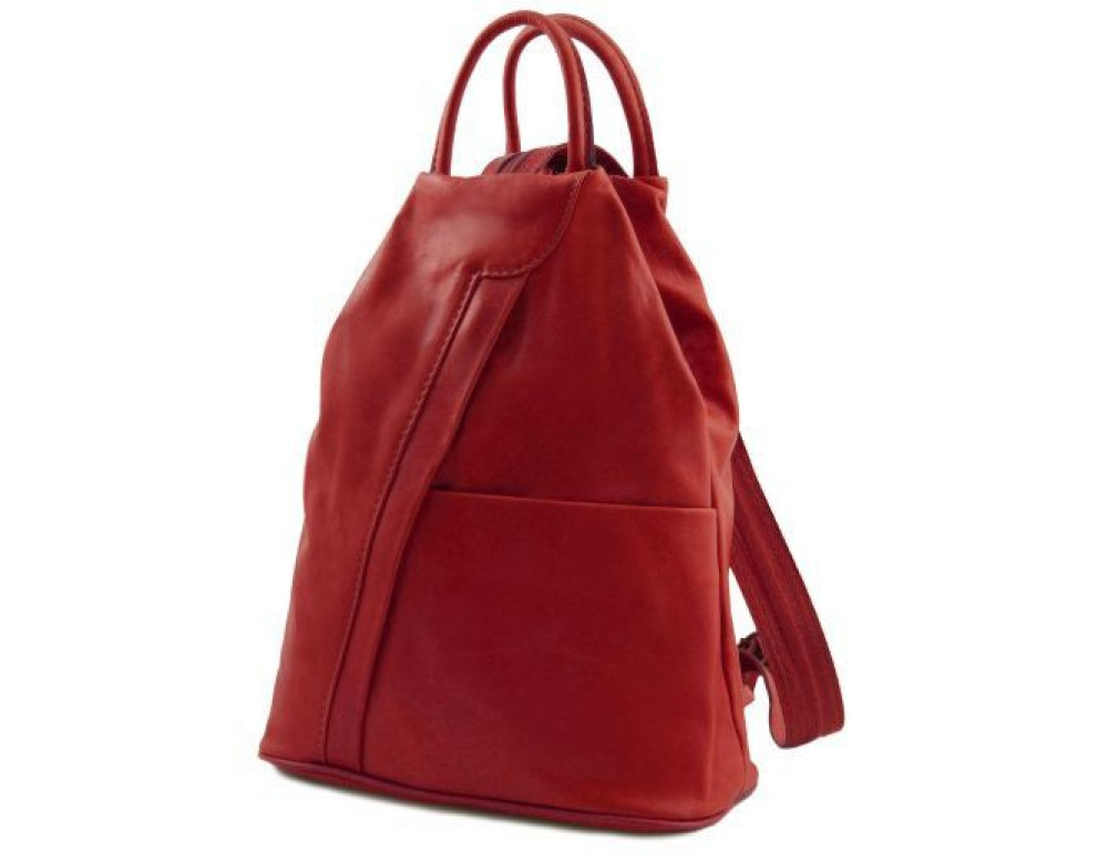 Шкіряний рюкзак Tuscany Leather Shanghai TL140963 Red — червоний - Фотографія № 3