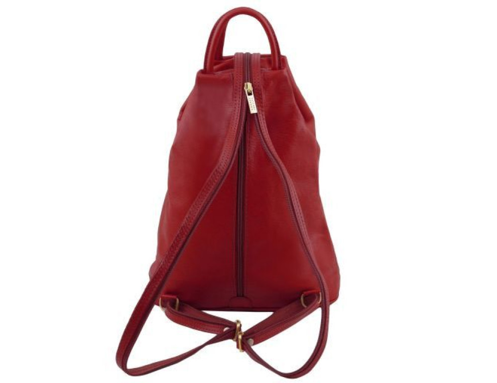 Шкіряний рюкзак Tuscany Leather Shanghai TL140963 Red — червоний - Фотографія № 4