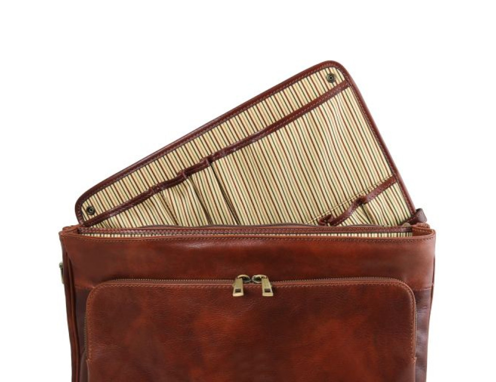 Коричневий шкіряний чоловічий портфель Tuscany Leather TL142067 Brown - Фотографія № 7