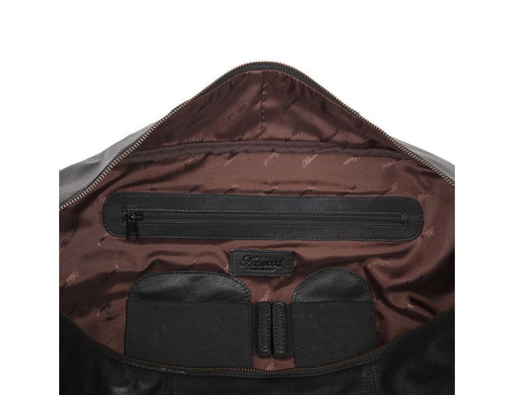Шкіряна дорожня сумка Ashwood Leather M58 Black - Фотографія № 5