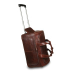 Шкіряна дорожня сумка-валіза на колесах Ashwood Leather 8146 Brown - Фотографія № 101