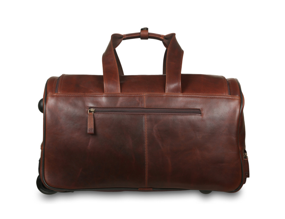 Шкіряна дорожня сумка-валіза на колесах Ashwood Leather 8146 Brown - Фотографія № 3