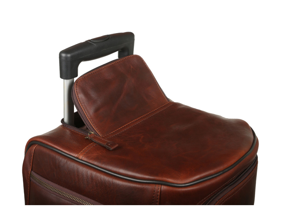 Шкіряна дорожня сумка-валіза на колесах Ashwood Leather 8146 Brown - Фотографія № 4