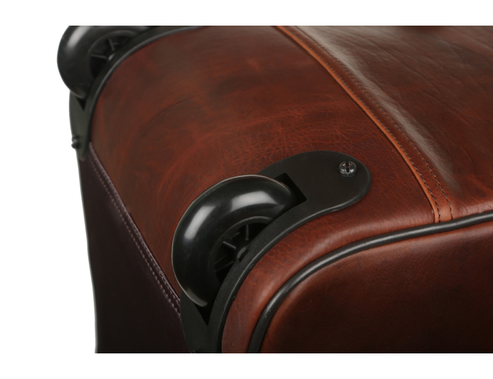 Шкіряна дорожня сумка-валіза на колесах Ashwood Leather 8146 Brown - Фотографія № 6