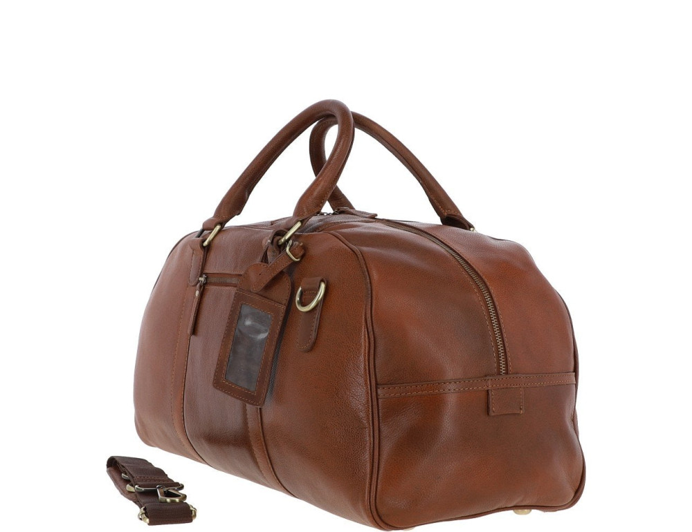 Шкіряна дорожня сумка коричневого кольору Ashwood Leather M-58 Tan - Фотографія № 2