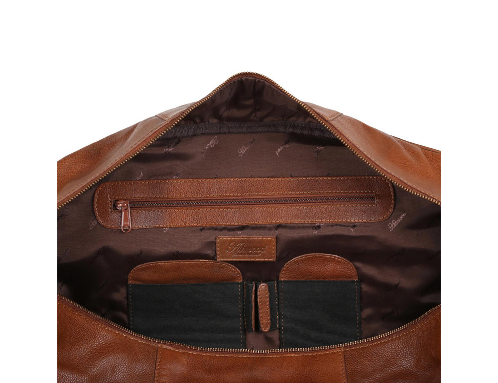 Шкіряна дорожня сумка коричневого кольору Ashwood Leather M-58 Tan - Фотографія № 6