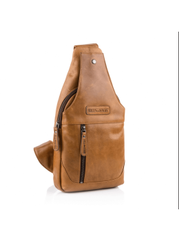 Кожаная сумка-слинг теракотового цвета Hill Burry HB6101Brown