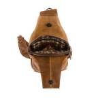 Шкіряна сумка-слінг терракотового кольору Hill Burry HB6101Brown - Фотографія № 101