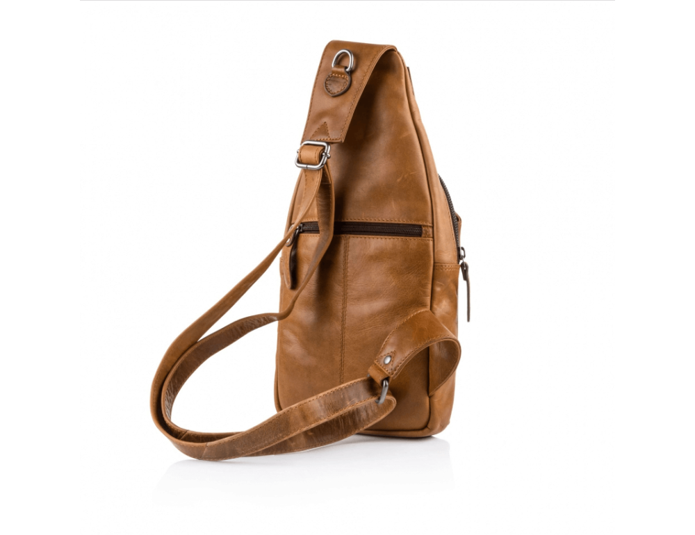 Шкіряна сумка-слінг терракотового кольору Hill Burry HB6101Brown - Фотографія № 3
