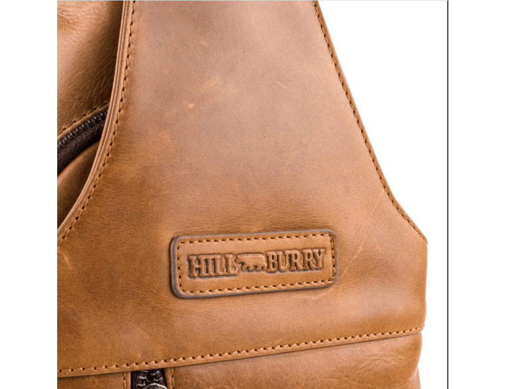 Шкіряна сумка-слінг терракотового кольору Hill Burry HB6101Brown - Фотографія № 4