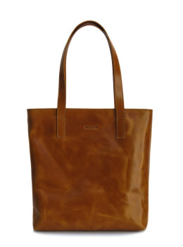 Женская кожаная сумка-шоппер Newery N2066NJ — цвет camel (кемел)