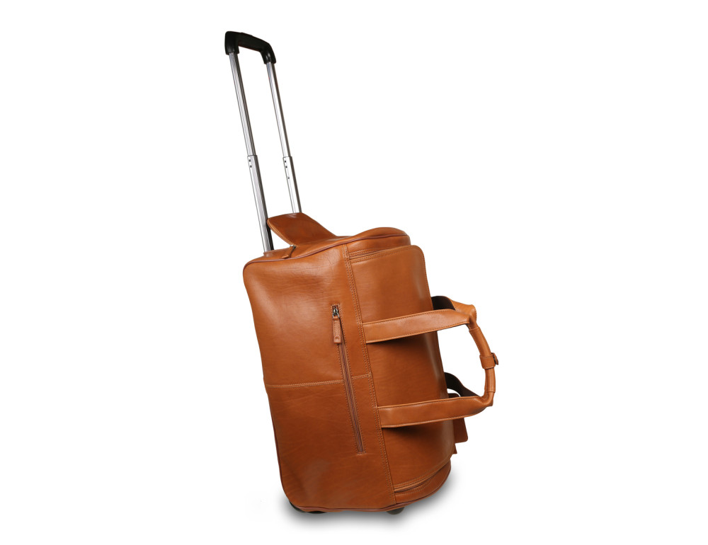 Шкіряна валіза на колесах коньячного кольору Ashwood Leather 8146 TAN - Фотографія № 2