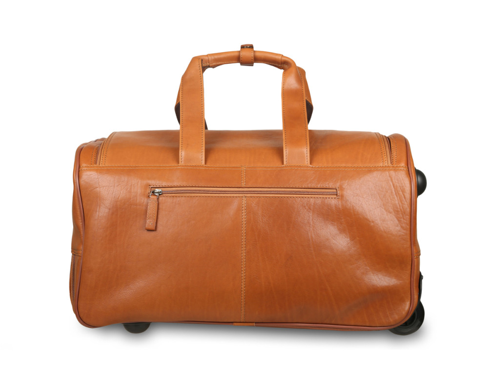 Шкіряна валіза на колесах коньячного кольору Ashwood Leather 8146 TAN - Фотографія № 3