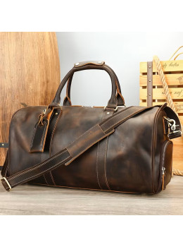 Мужская дорожная сумка Bexhill LX1001 Brown из натуральной кожи Crazy Horse