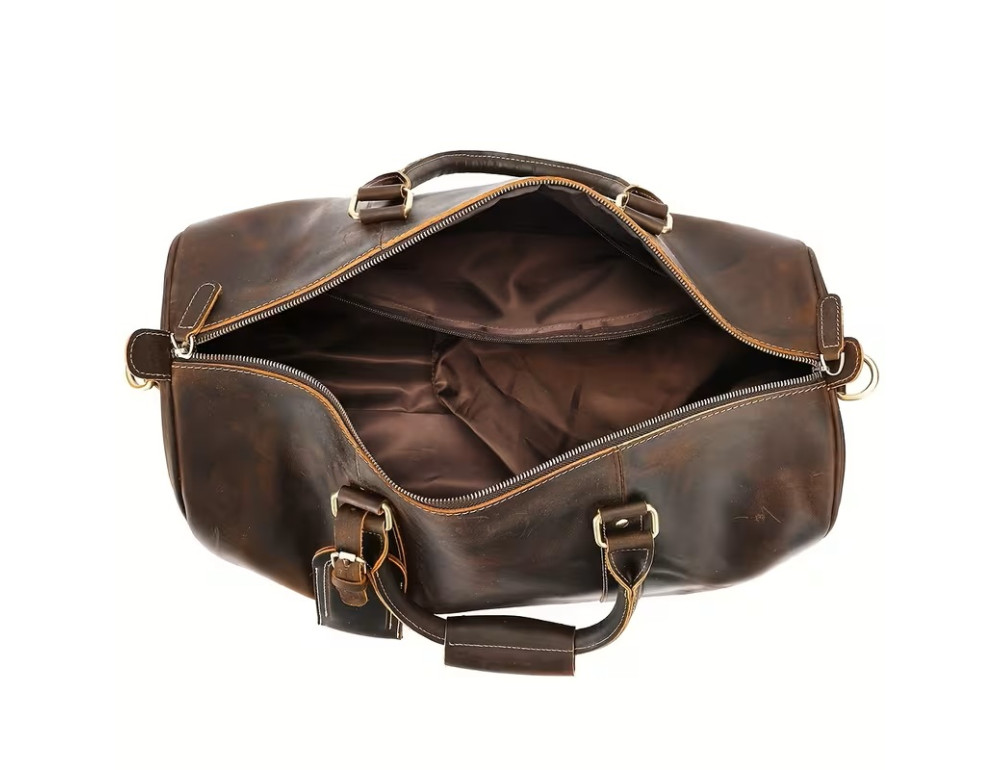 Мужская дорожная сумка Bexhill LX1001 Brown из натуральной кожи Crazy Horse - Фото № 4