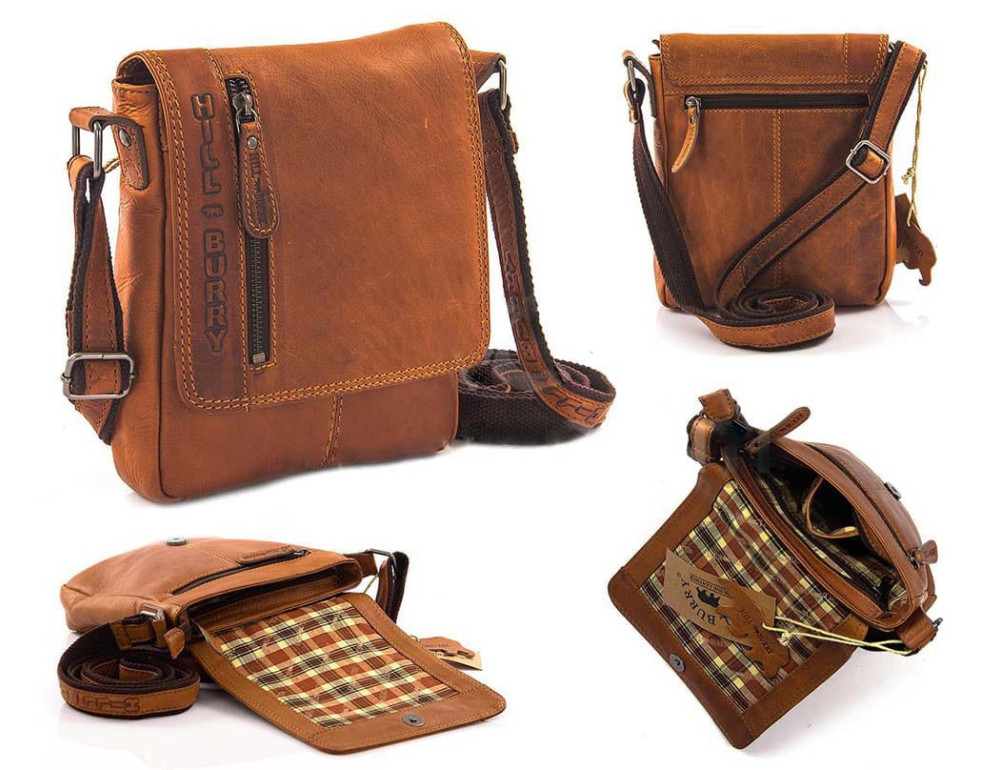 Чоловіча сумка через плече (крос-боді) Hill Burry HB6154RB рижа - Фотографія № 3