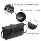 Стильна жіноча шкіряна сумка-клатч GRANDE PELLE 70571001 чорна - Фотографія № 102