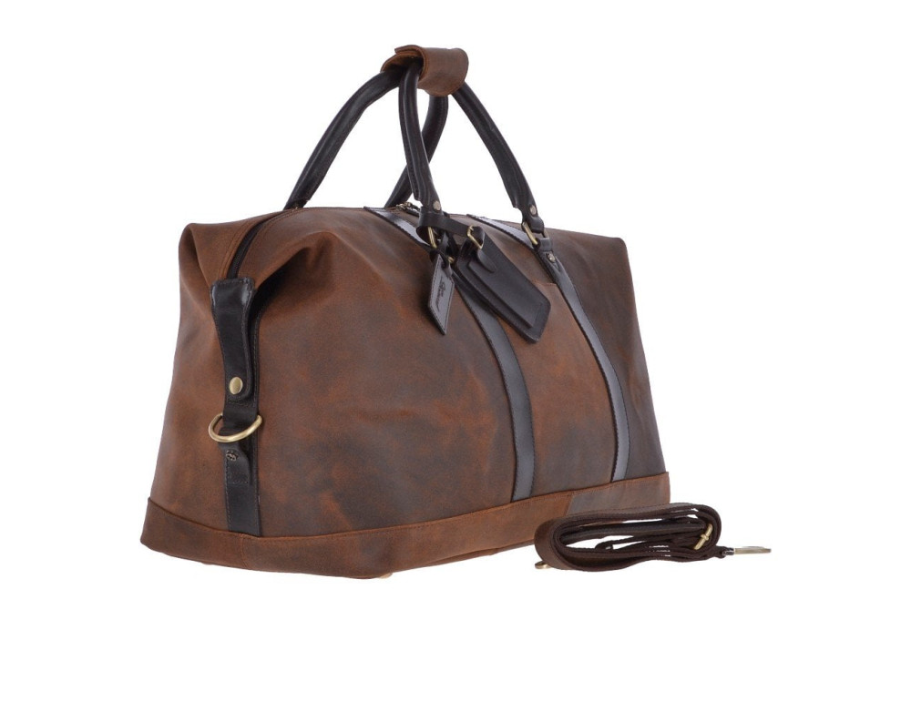 Большкя дорожная сумка из винтажной кожи Ashwood Marcus Holdall Brown - Фото № 2