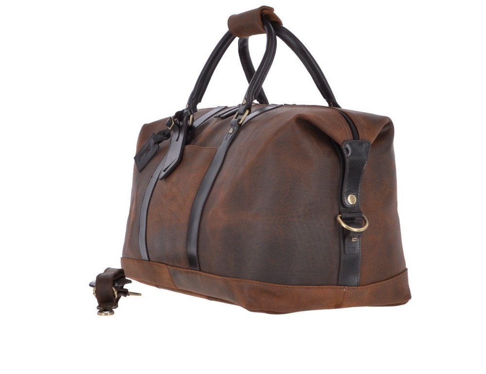 Большкя дорожная сумка из винтажной кожи Ashwood Marcus Holdall Brown - Фото № 4
