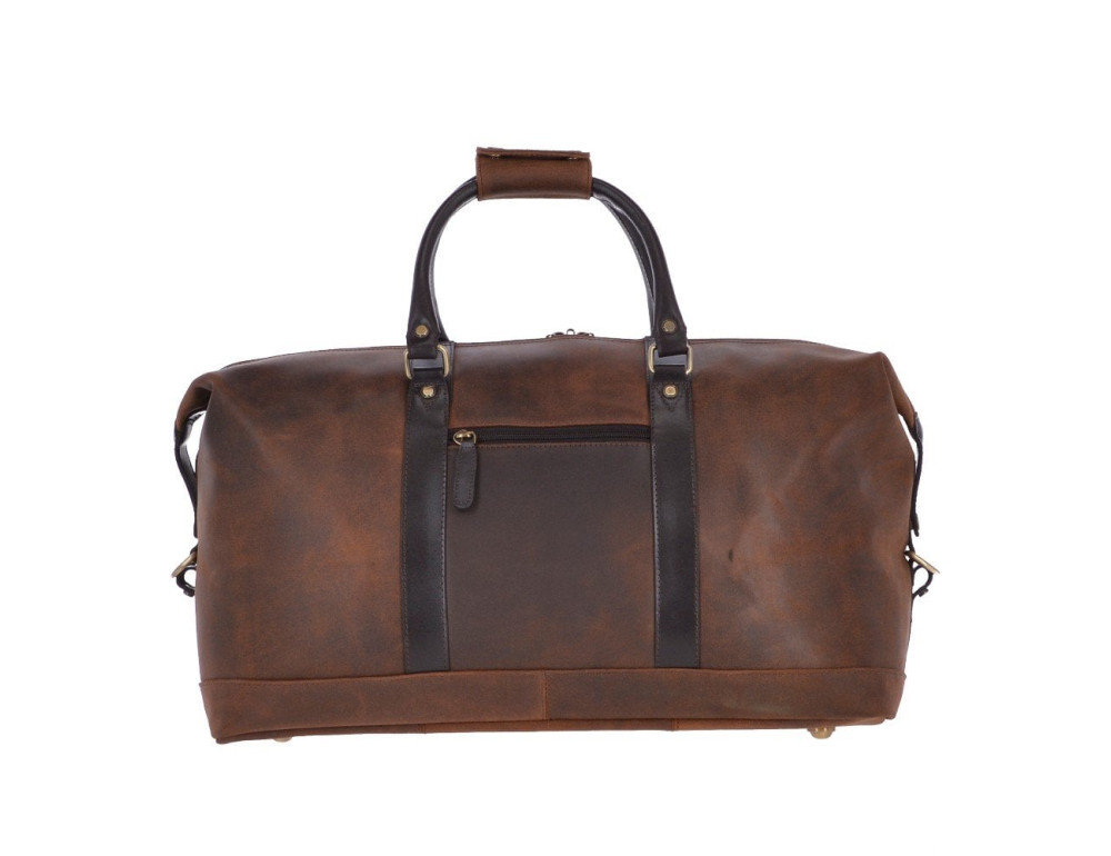 Большкя дорожная сумка из винтажной кожи Ashwood Marcus Holdall Brown - Фото № 5